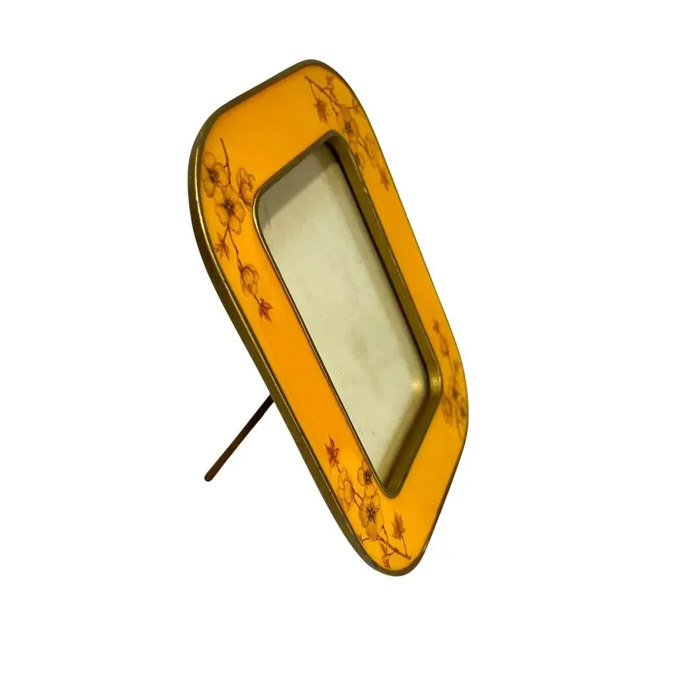 Buckler’s style brass & enamel photo picture standing frame 3